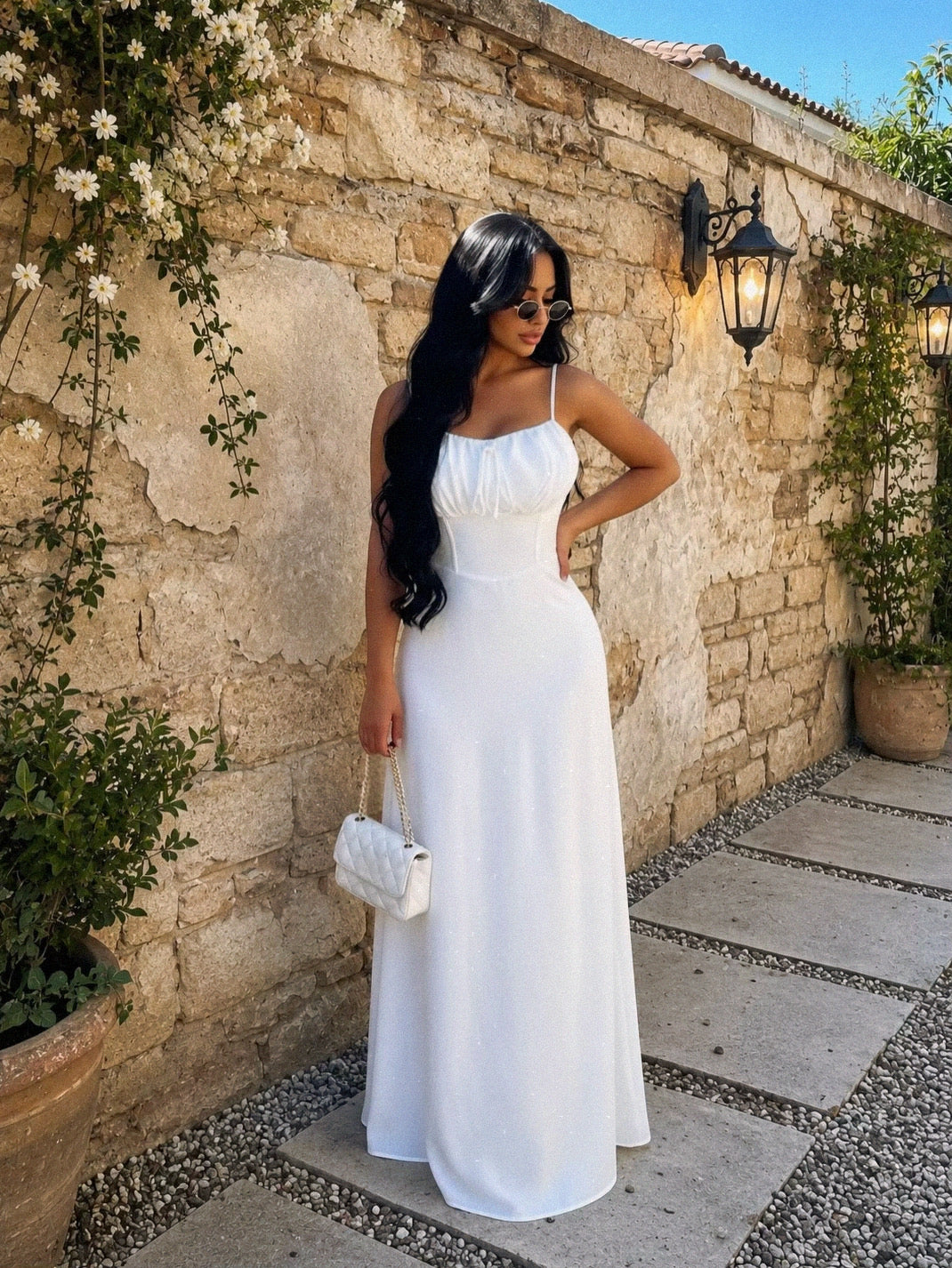 Tie Front Spaghetti Strap Maxi Dress