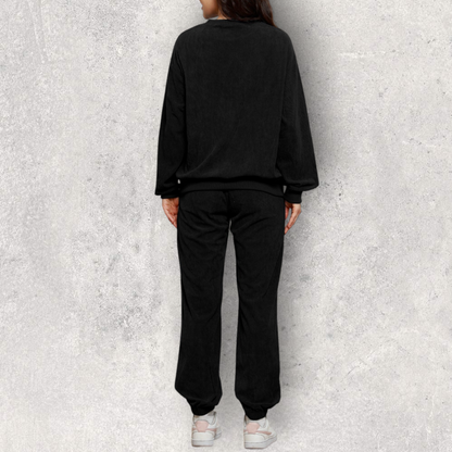 Round Neck Sweatshirt and Sweatpants Set